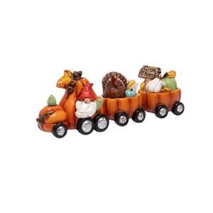 Pumpkin Express Train decorative figurine set